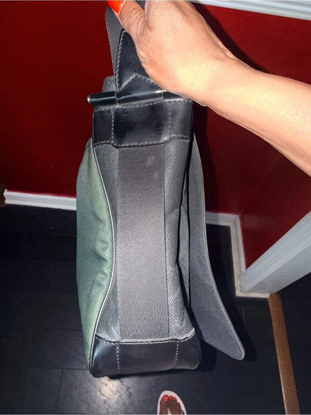 Louis Vuitton Black Leather Messenger Bag